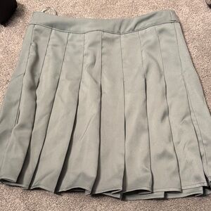 Classic sage green Pleated Skirt